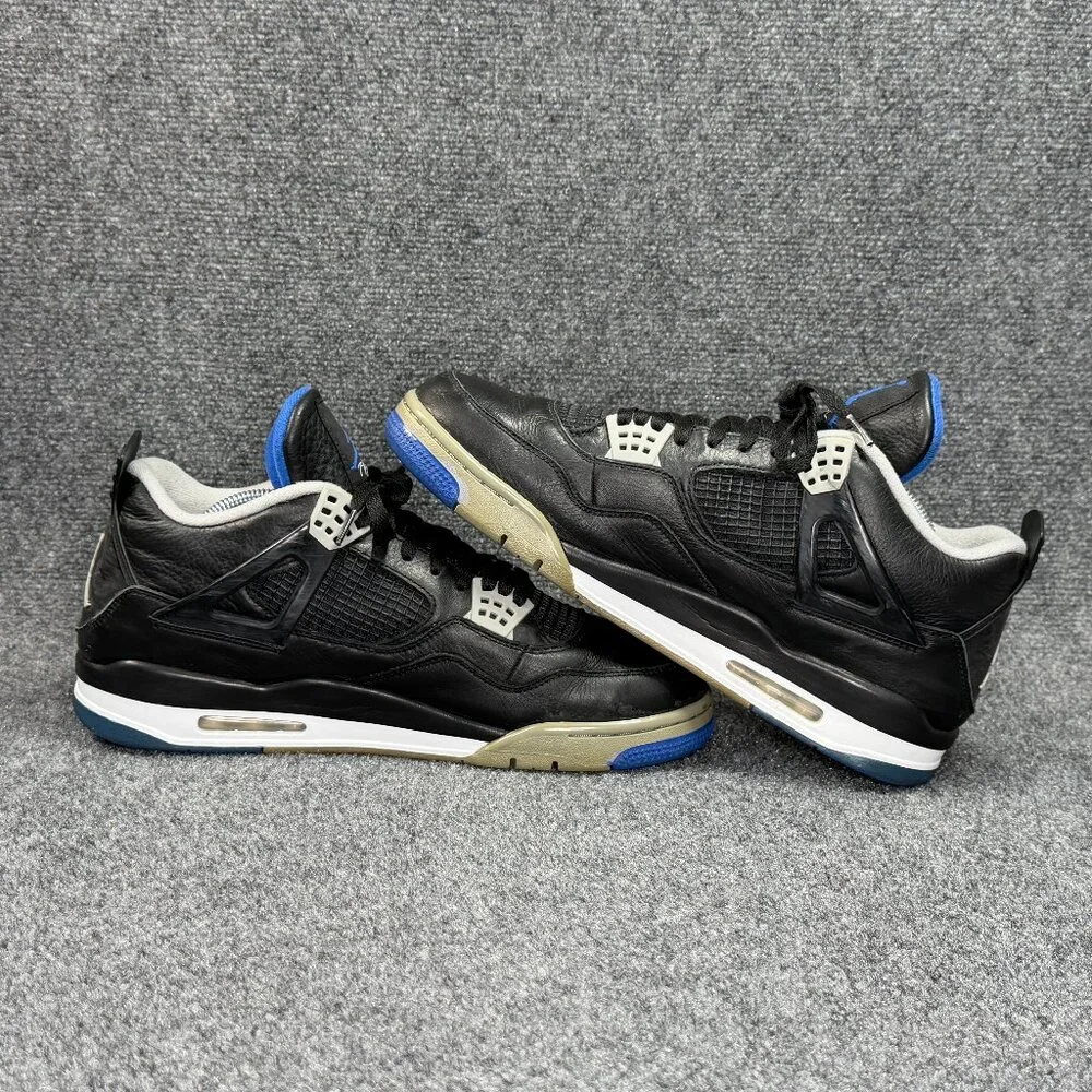 Jordan 4 Retro Shoes Men's 13 Motorsports Alternate Black Blue Athletic Sneakers